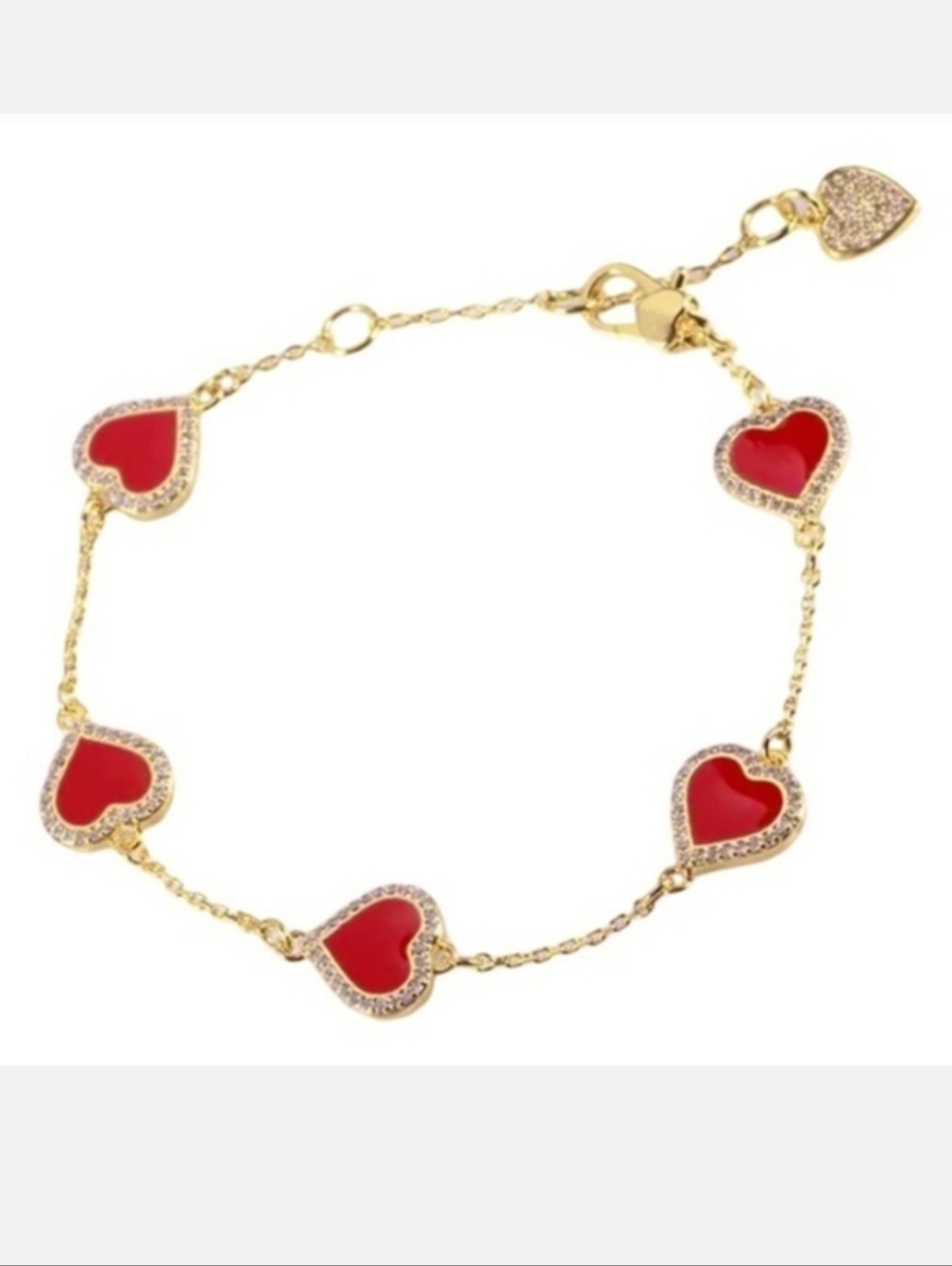 KATE SPADE Red Take Heart Line Bracelet NWT